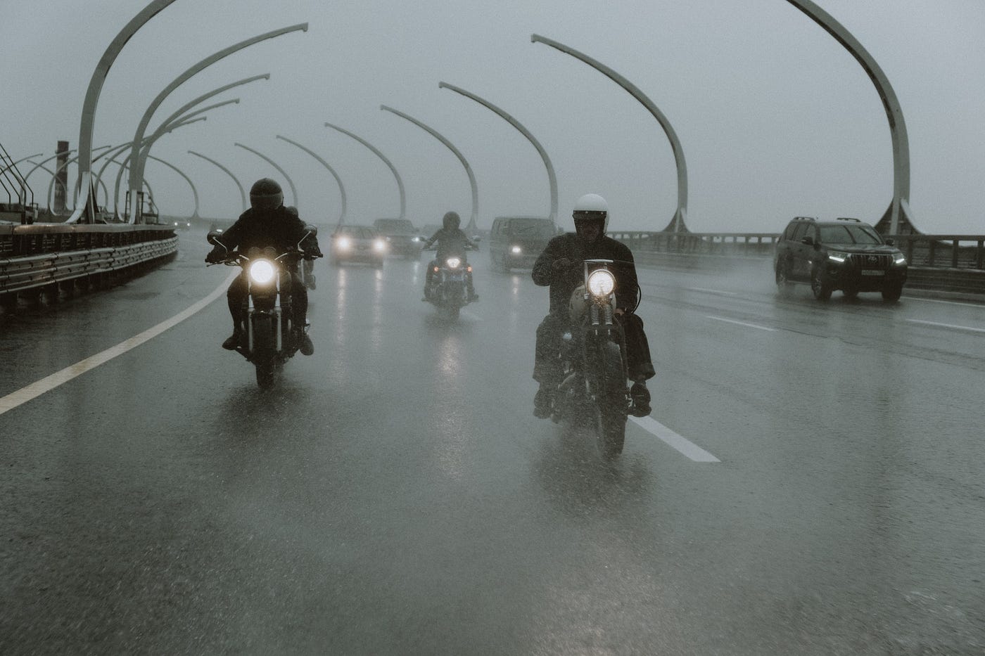 Motorcycles on road
