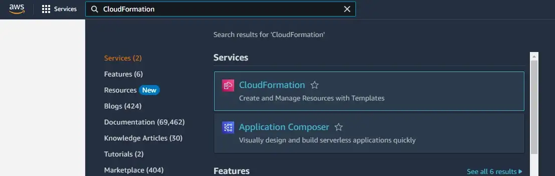 CloudFormation Search