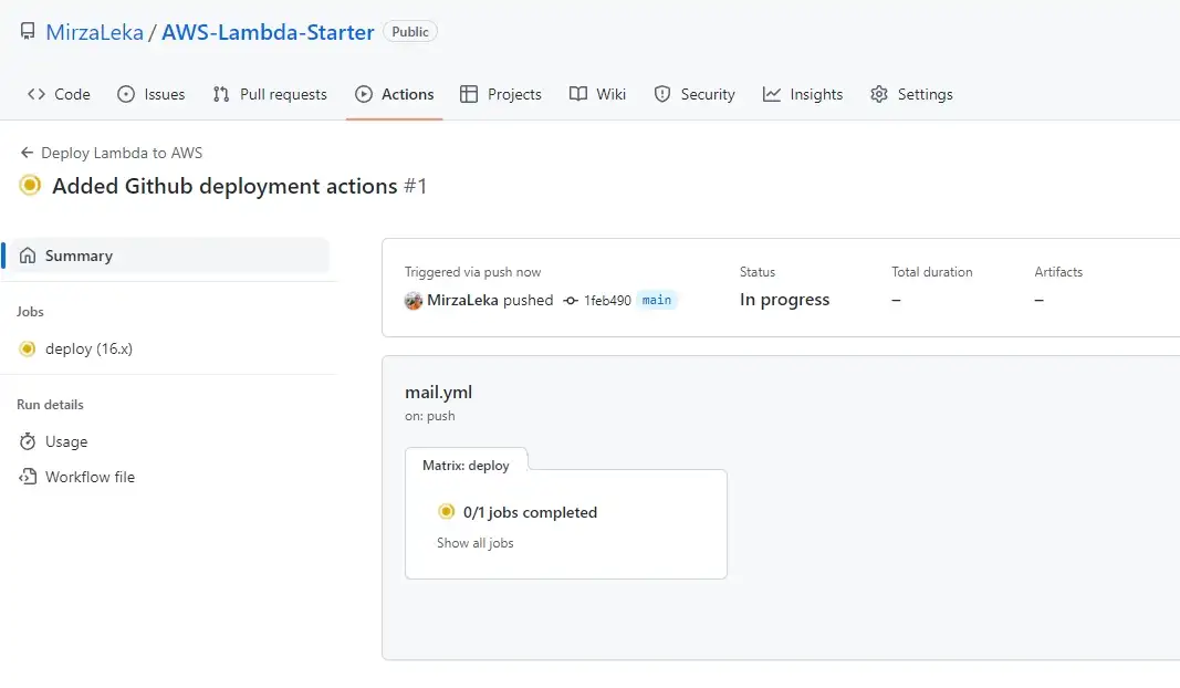 GitHub Actions Running