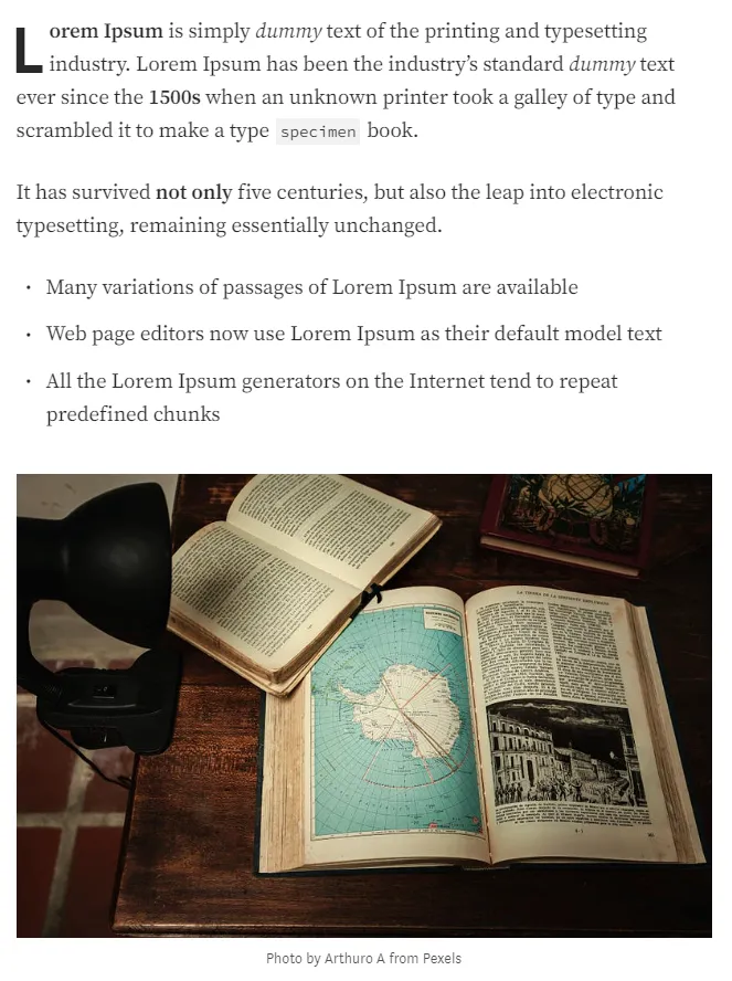 Markdown content example