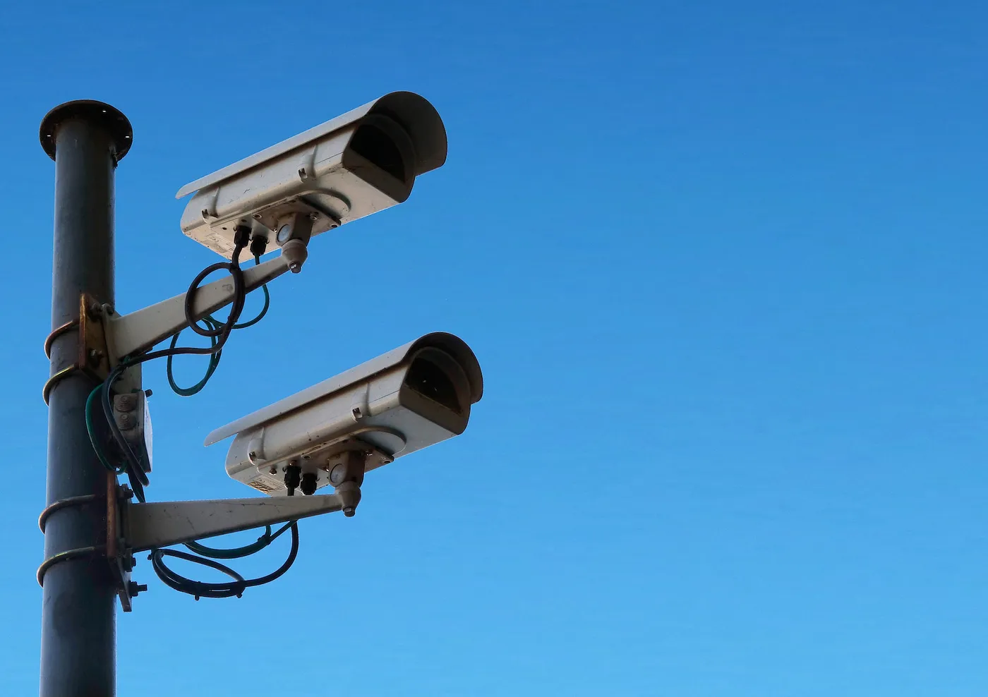 Surveillance Cameras Blue Sky