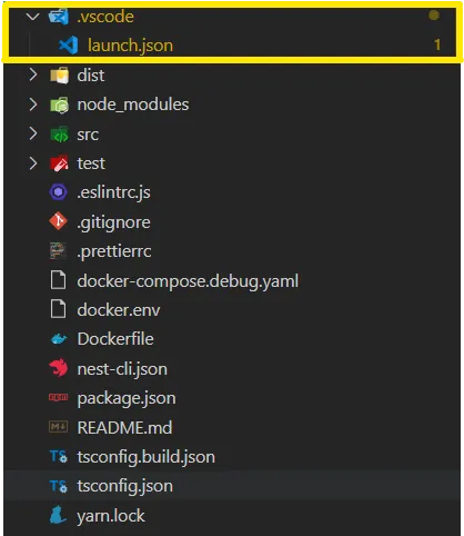 launch.json file inside our .vscode configuration folder